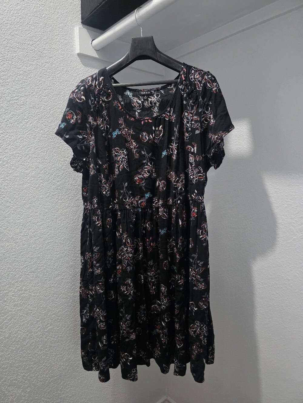 Women's Plus Size 2X Black Floral Dress
